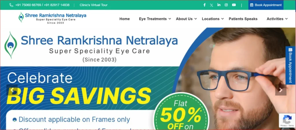Shree Ramkrishna Netralaya Super Specialty Eye Care offering 50 discount on frames Shree Ramkrishna Netralaya Super Specialty Eye Care, offering 50 discount on frames