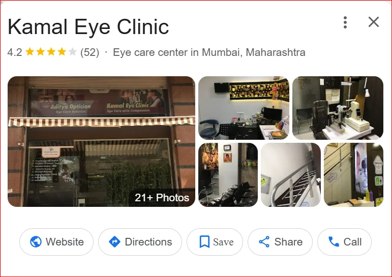 Google Business Profile Snapshot – Kamal Eye Clinic
