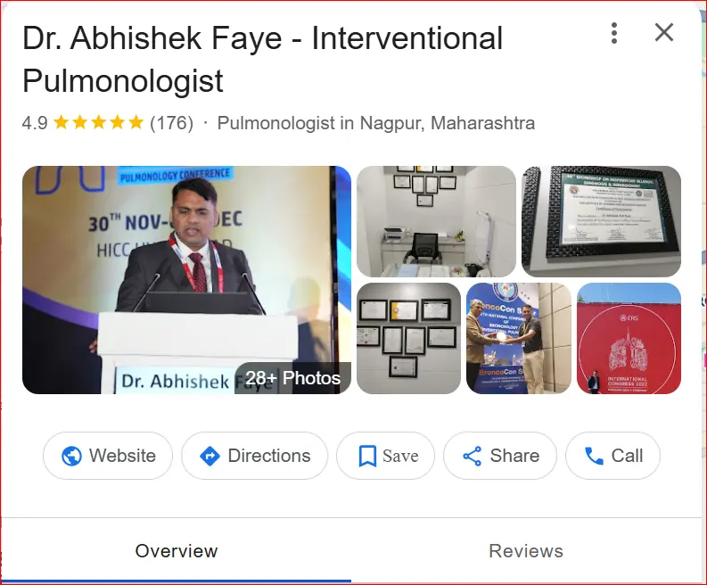 Google Business Profile of Dr. Abhishek Faye