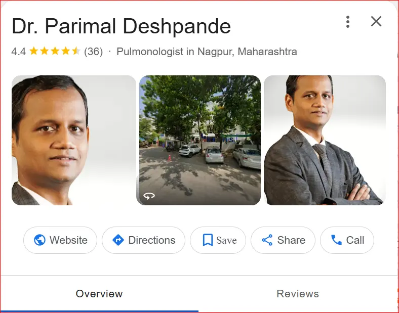 Google Business Profile of Dr. Parimal Deshpande