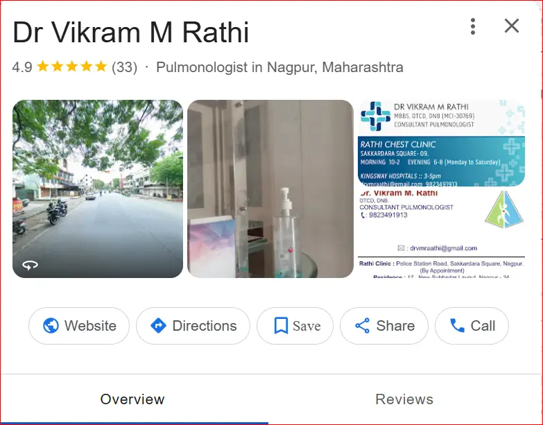 Google Business Profile of Dr. Vikram M. Rathi