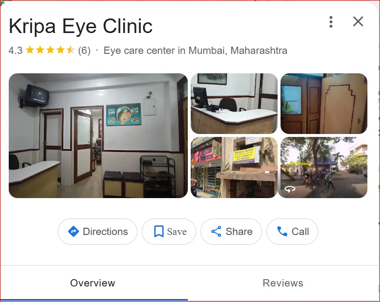 Google Business Profile – Kripa Eye Clinic