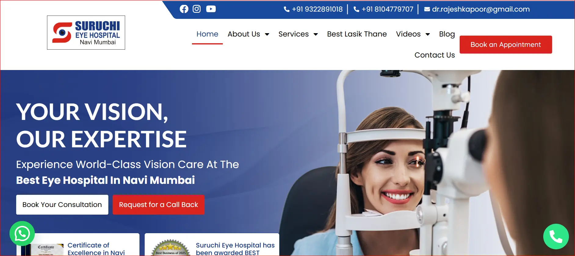 Suruchi Eye Hospital vision checkup banner