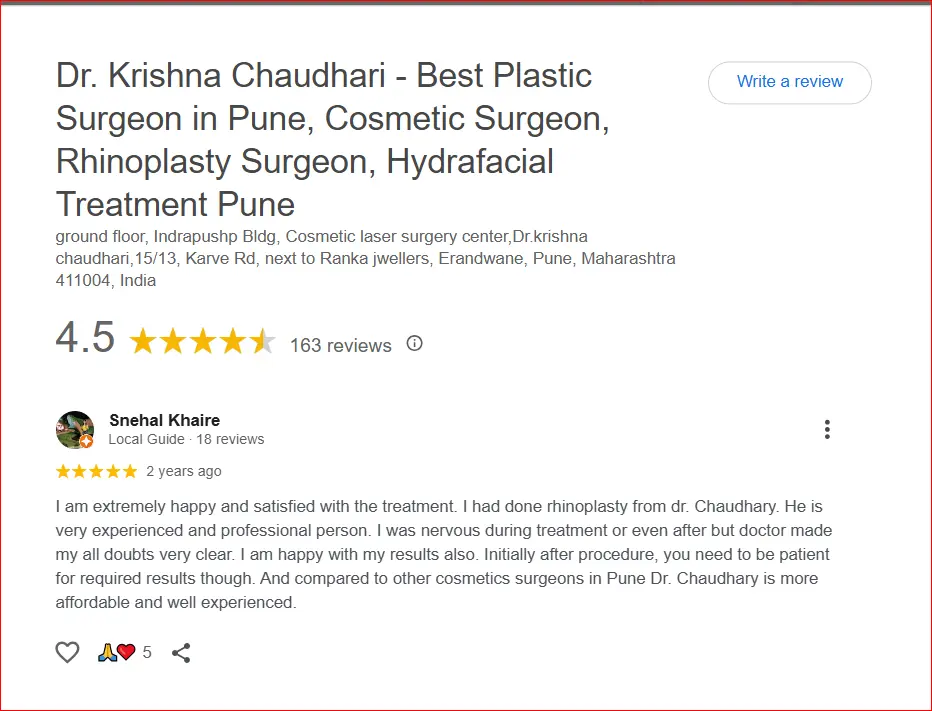 Cosmetic Surgery Clinic Google Reviews
