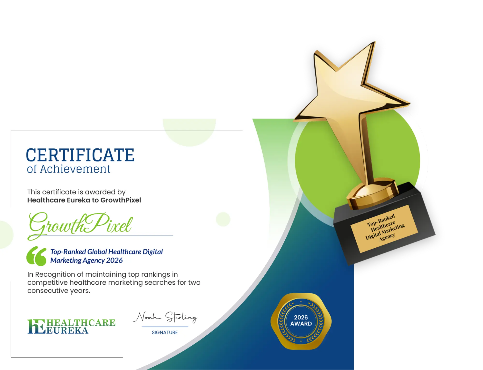GrowthPixel recognized as a top-ranked healthcare digital marketing agency by Healthcare