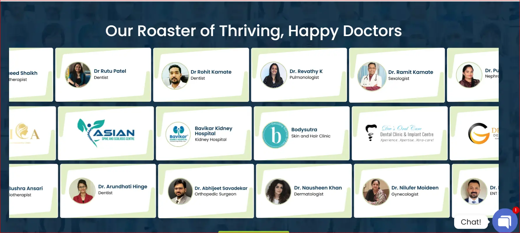 Healthcare clients and doctors associated with GrowthPixel healthcare marketing agency