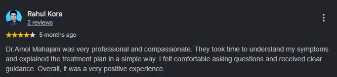Dr. Amol Mahajani - Google Review