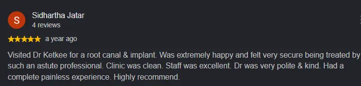 Dr. Ketkee Asnani Google Review