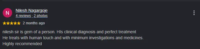 Dr. Nilesh R. Palasdeokar - Google Review