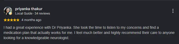 Dr. Priyanka Walzade - Google Review